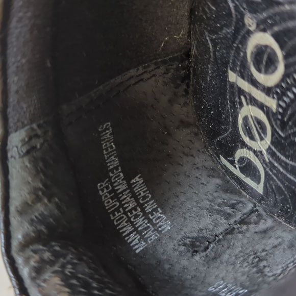 Bolo Etched Tooled Embossed Clog Wedge Nursing Shoes 9 Black - Picture 11 of 16